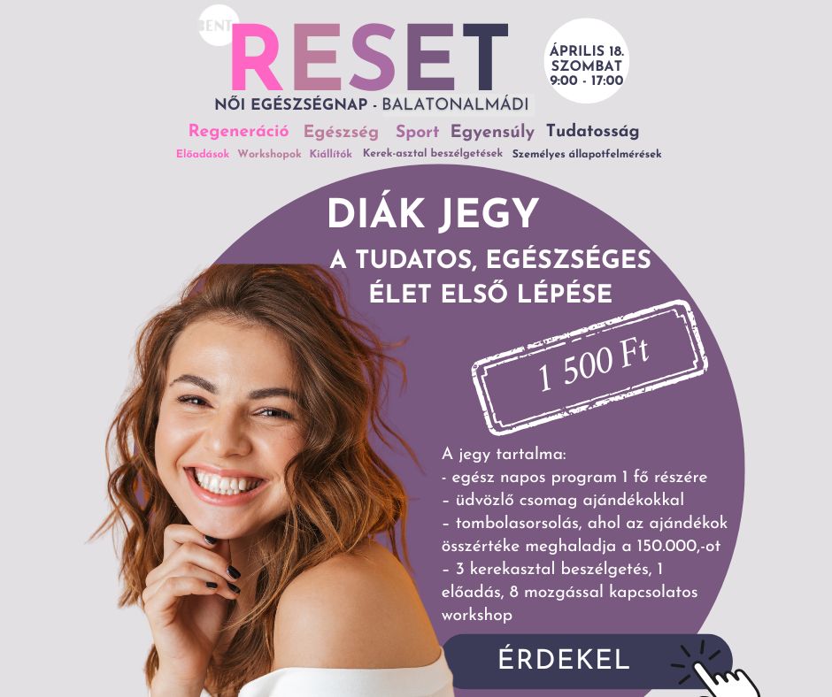 RESET Női Egészség & Mozgásnap - Diák napi jegy
